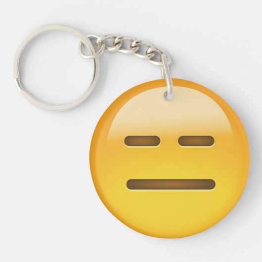 Expressieloze kant Emoji Sleutelhanger (Voorkant)