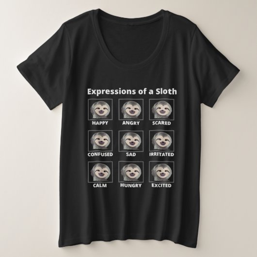 Expressies met een trage en luie sleuf grote maat t-shirt (Design voorkant)