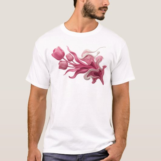 Expressieve ABSTRACTE BLOEM Kunst Design T-shirt (Voorkant)