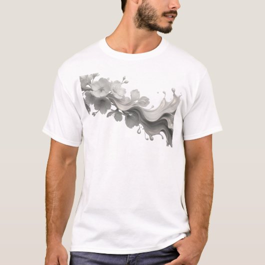 Expressieve ABSTRACTE BLOEM Kunstwerk Creatie T-shirt (Voorkant)