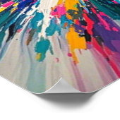 Expressieve abstracte kleurrijke muurkunst poster  (Hoek)