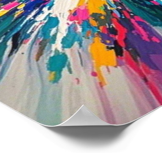 Expressieve abstracte kleurrijke muurkunst poster  (Hoek)