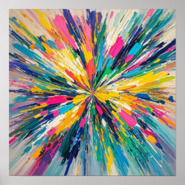 Expressieve abstracte kleurrijke muurkunst poster