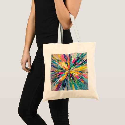 Expressieve abstracte kleurrijke muurkunst poster  tote bag (Voorkant (product))