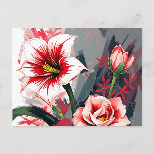 Expressieve Abstracte kunst van Amaryllis en Camel Briefkaart (Voorkant)