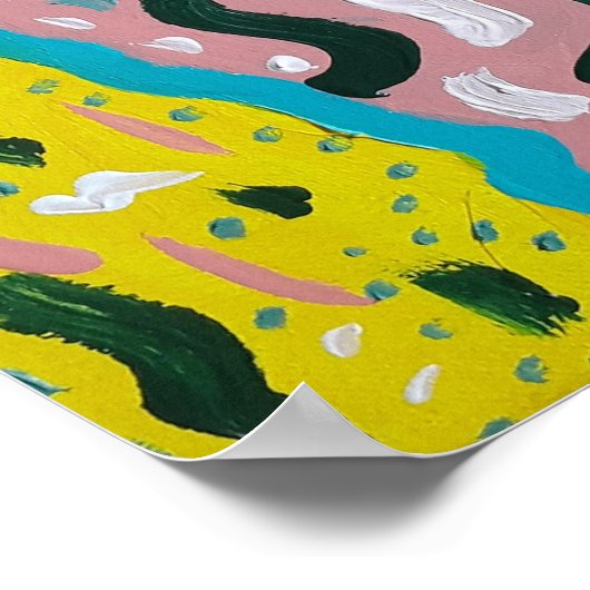 Expressieve Abstracte verf in meerdere kleuren Poster (Hoek)