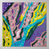 Expressieve Abstracte verf in meerdere kleuren Poster (Voorkant)