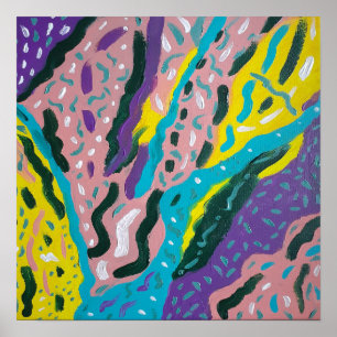 Expressieve Abstracte verf in meerdere kleuren Poster