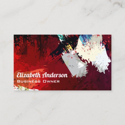 Expressieve artistieke verflagen visitekaartje (Voorkant)