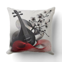 EXPRESSIEVE BANJO MUZIEKNOTEN IN RODE ZWARTE LIJNE