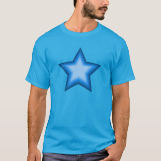 Expressieve blauwe vijfpuntige ster - zeven niveau t-shirt