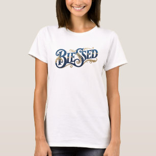 Expressieve BLESSED 2D Grafische T-shirt Ontwerp