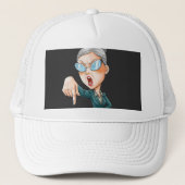 Expressieve Boze Vrouw Kunst Trucker Pet (Voorkant)