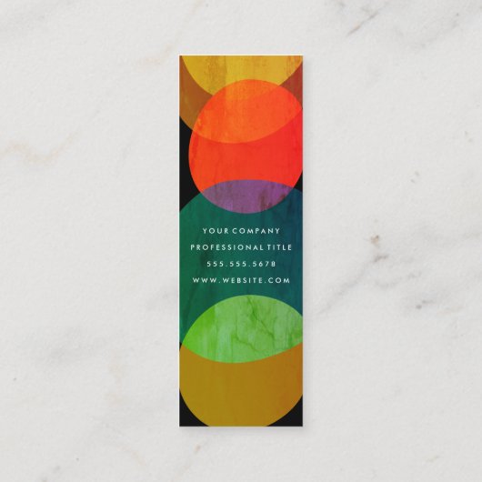 Expressieve cirkelvormen mini visitekaartje (Achterkant)