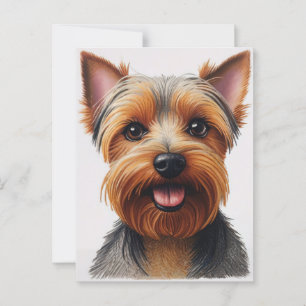 Expressieve Close-Up Yorkshire Terrier Hondenportr Briefkaart