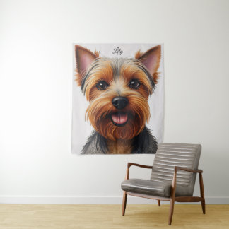 Expressieve Close-Up Yorkshire Terrier Hondenportr Wandkleed