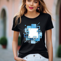 Expressieve elegantie: blauw Abstract T-shirt