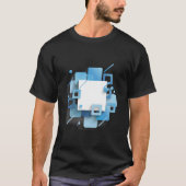 Expressieve elegantie: blauw Abstract T-shirt (Voorkant)
