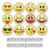 Expressieve Emoji Gezicht 12 Collectie Aangepaste  Sticker (Voorkant)