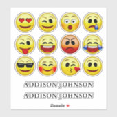 Expressieve Emoji Gezicht 12 Collectie Aangepaste  Sticker (Vel)
