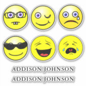 Expressieve Emoji Gezicht 6 Collectie Aangepaste N Sticker (Voorkant)