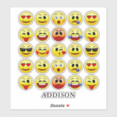 Expressieve Emoji Gezicht Collectie Aangepaste Naa Sticker (Vel)