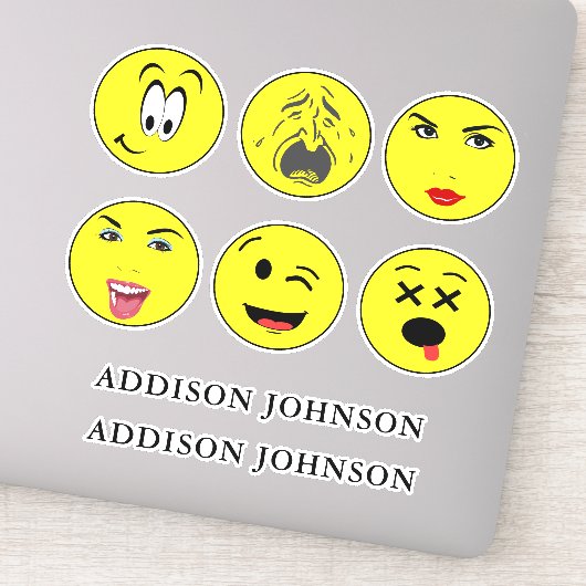 Expressieve Emoji Gezichten Grappig 6 Gezichten Vo Sticker (Detail)