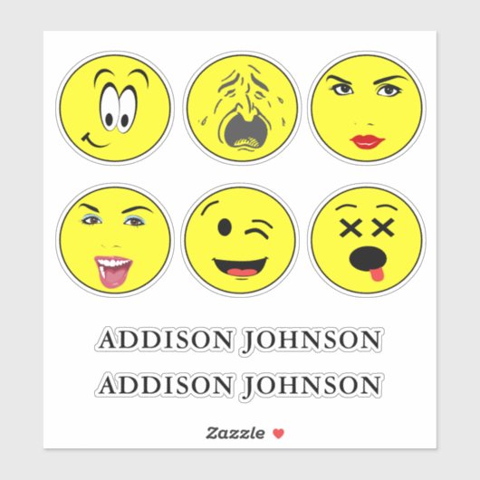Expressieve Emoji Gezichten Grappig 6 Gezichten Vo Sticker (Vel)