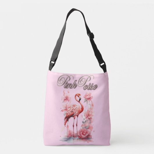 expressieve flamingo | Waterverf elegantie Crossbody Tas (Achterkant)