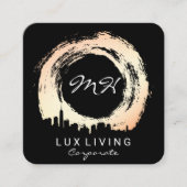 Expressieve Geborsteld & Stadsgezicht / Premium Ex Vierkante Visitekaartje (Voorkant)