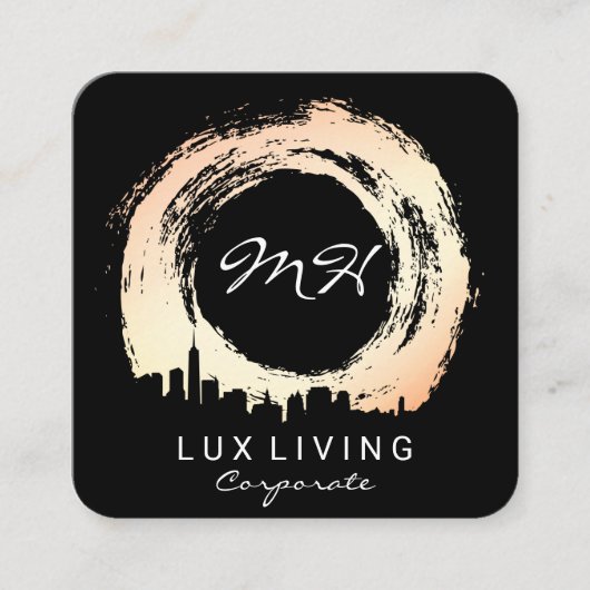 Expressieve Geborsteld & Stadsgezicht / Premium Ex Vierkante Visitekaartje (Voorkant)