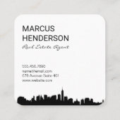 Expressieve Geborsteld & Stadsgezicht / Premium Ex Vierkante Visitekaartje (Achterkant)