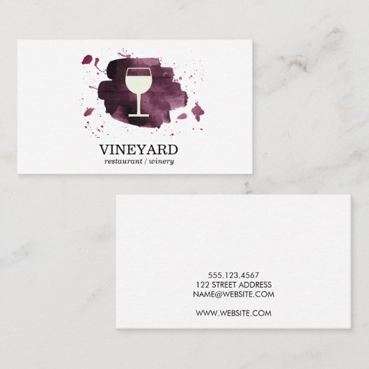 Expressieve geborsteld wijnglas icoon Line Art Visitekaartje (Voorkant / Achterkant)