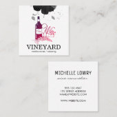 Expressieve Geborstelde Textuur Vino Wijn Vierkante Visitekaartje (Voorkant / Achterkant)