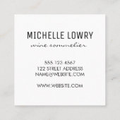 Expressieve Geborstelde Textuur Vino Wijn Vierkante Visitekaartje (Achterkant)