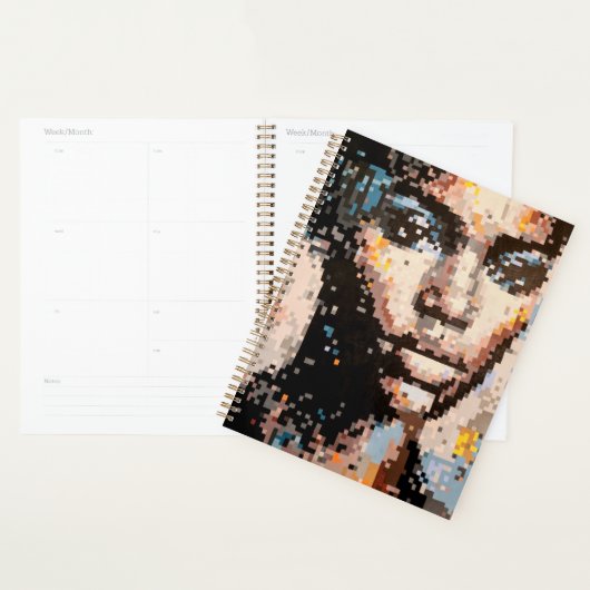 Expressieve gepixeliseerde portret planner (Display)