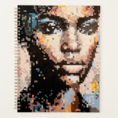 Expressieve gepixeliseerde portret planner (Voorkant)