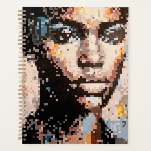 Expressieve gepixeliseerde portret planner (Voorkant)