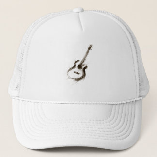 Expressieve Inkt Gitaar Minimalistische Kwast Muzi Trucker Pet