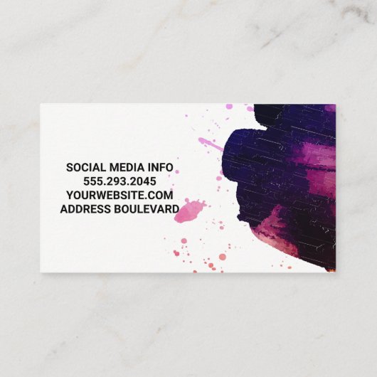 Expressieve kleur geborsteld | artiest visitekaartje (Achterkant)