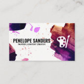 Expressieve kleur geborsteld | artiest visitekaartje (Voorkant)