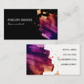 Expressieve kleurenpenseel visitekaartje (Voorkant / Achterkant)