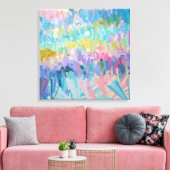 Expressieve kleurrijke bladeren canvas afdruk (Insitu (Woonkamer))