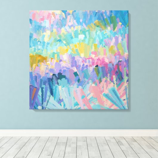 Expressieve kleurrijke bladeren canvas afdruk (Insitu (Houten vloer))