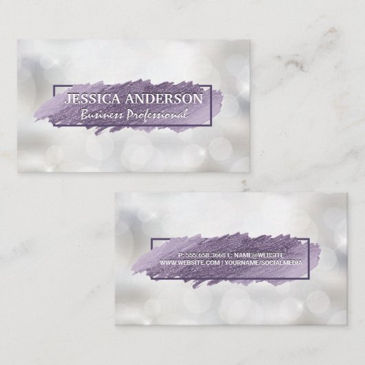 expressieve krabbel | Shimmer Bokeh Visitekaartje (Voorkant / Achterkant)