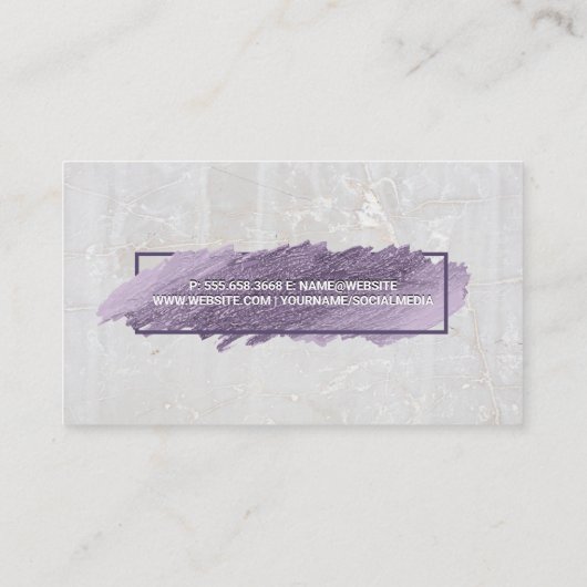 Expressieve krabbel | Witte steen Visitekaartje (Achterkant)