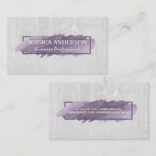 Expressieve krabbel | Witte steen Visitekaartje (Voorkant / Achterkant)