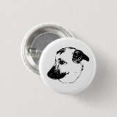 Expressieve lijn, hond knop ronde button 3,2 cm (Voorkant /achterkant)