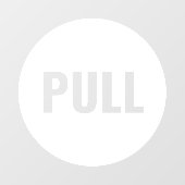 Expressieve moderne witte PULL winkeldeur Raamsticker (Vel)