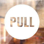 Expressieve moderne witte PULL winkeldeur Raamsticker (Vel 2)